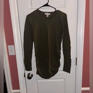 Motherhood Maternity Olive Green Side Ruched Top L